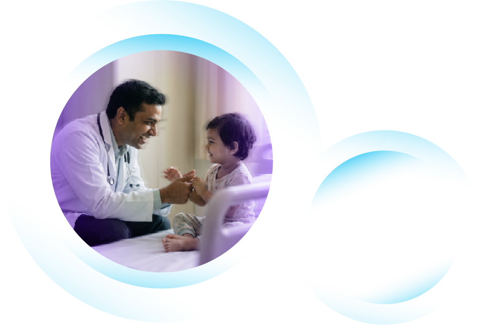 Doctor caring for a child