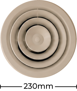 Wall Puncher circular 230mm supply grill